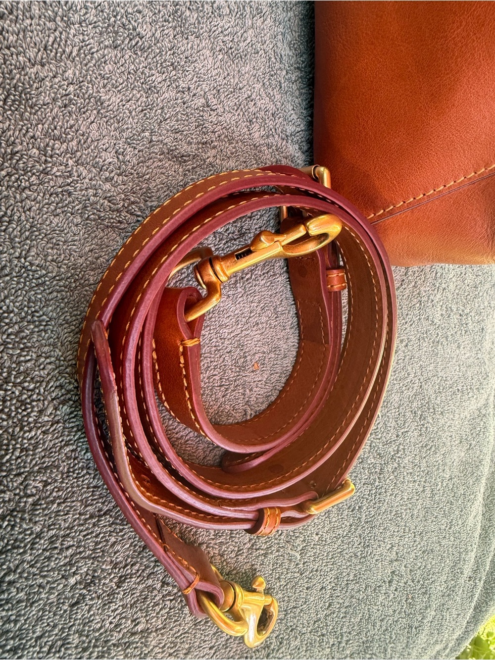 Dooney & Bourke Brown Leather Satchel with Gold Hardware - Picture 4 of 12